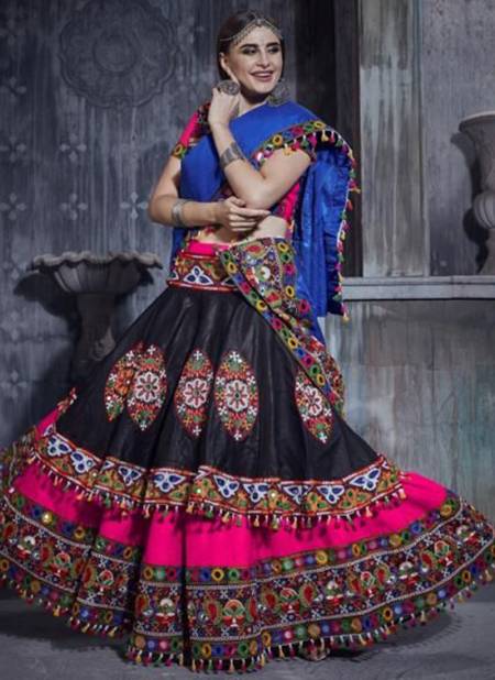 Blue Black And Pink Colour Rajwadi Vol 1 New latest Designer Navratri Special Silk Lehenga Choli Collection 7002 C